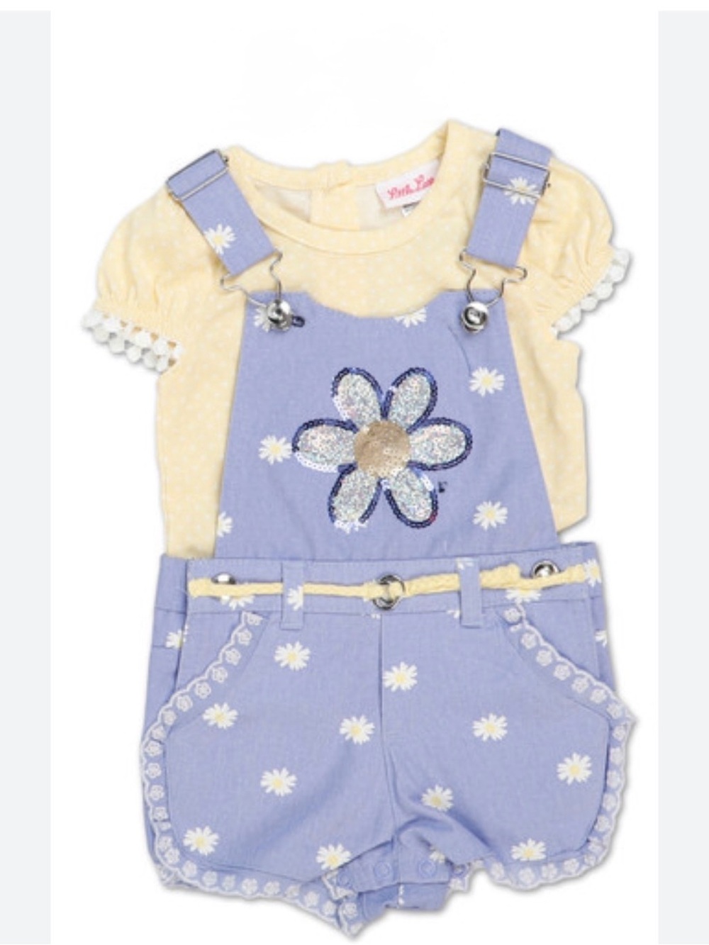 Little Lass Lavender Daisy Overalls with Yellow Tee | 3T | Like New 🌼